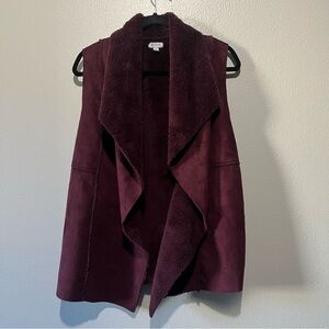 SUSINA- Soft Dark Purple Open Vest Size M